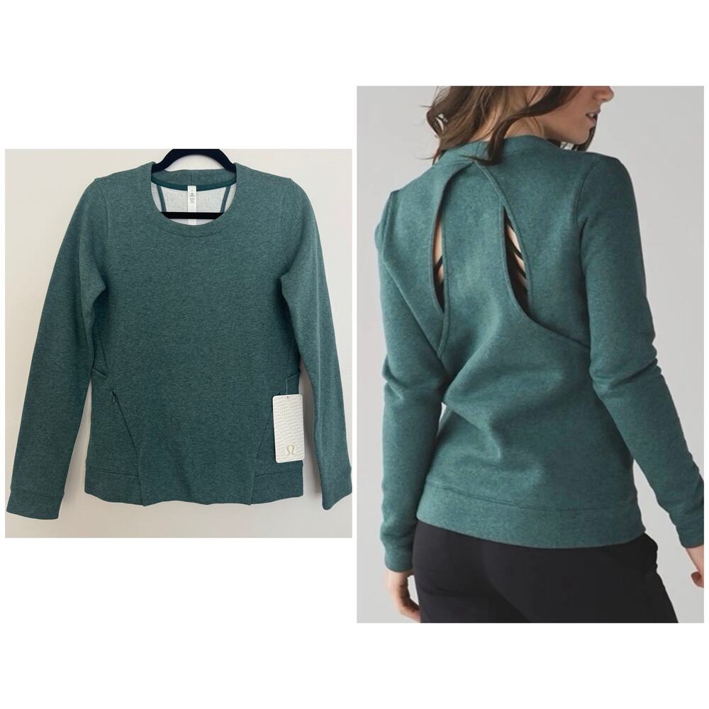 Lululemon &go Endeavor Long Sleeve in Heathered Deep Green